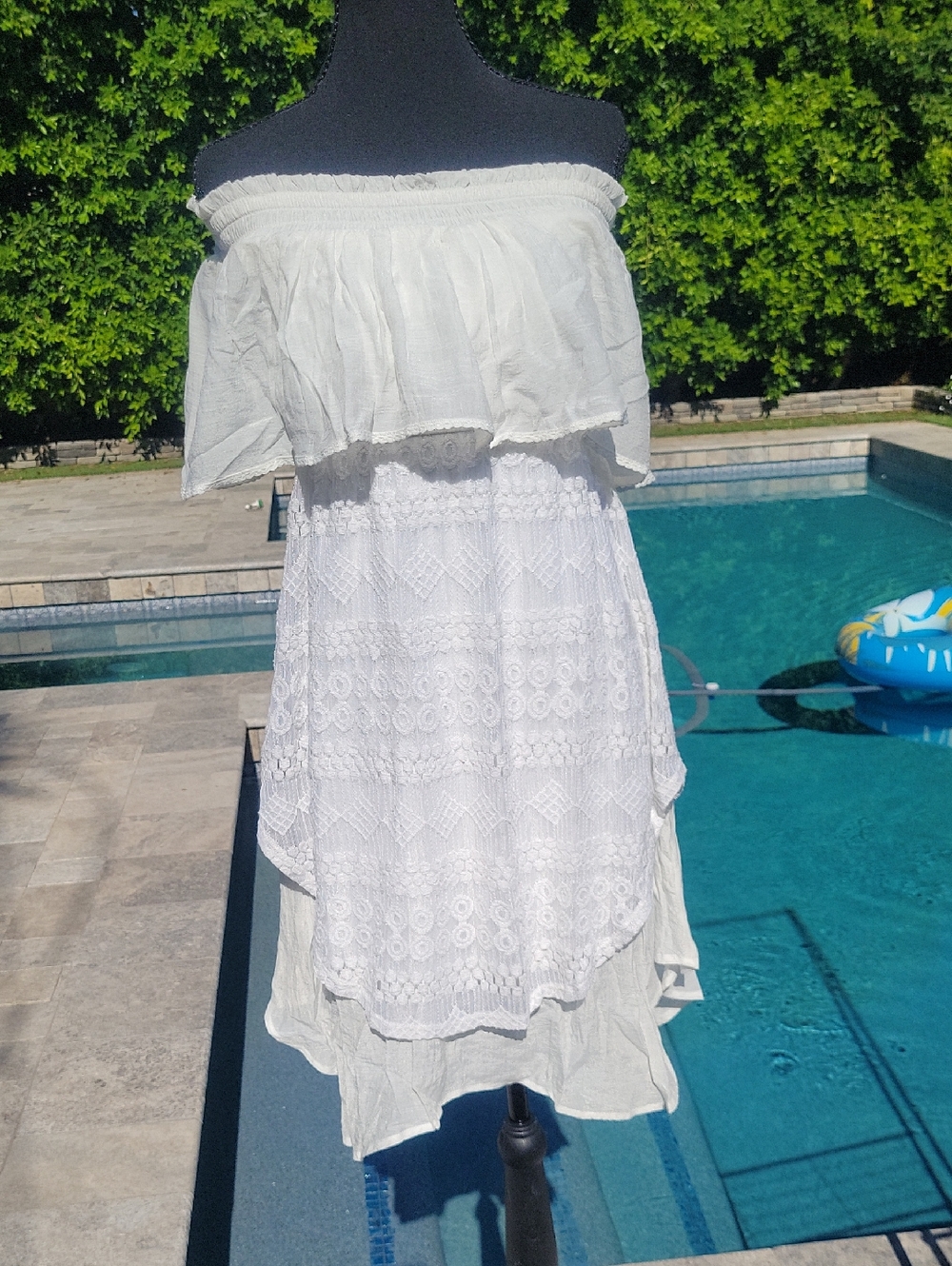 Disney Alice Through The Looking Glass White Off-Shoulder Lace Midi Dress